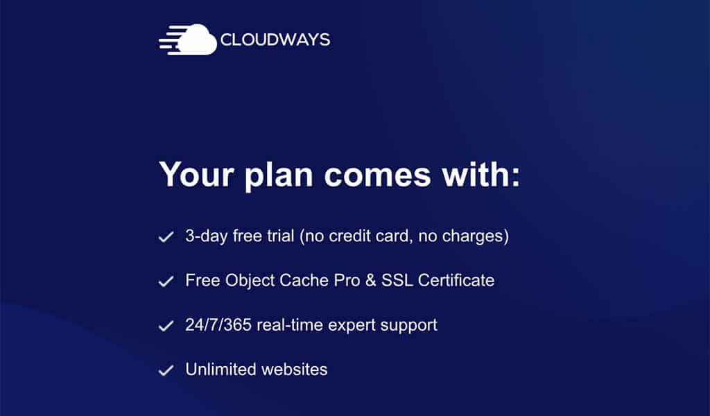 Prova gratuita Cloudways